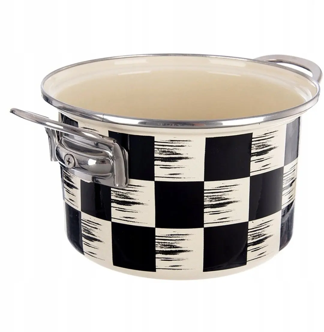 Orion Szachownica Emaljeren Pan 18cm - 2L - Zwart-beige