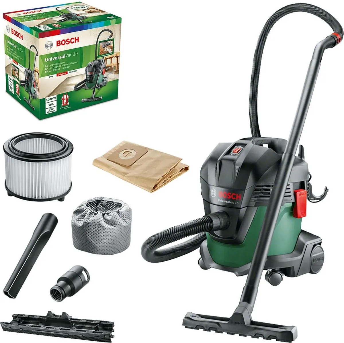 Bosch UniversalVac 15 Bouwstofzuiger 1000W - 250 Airwatts