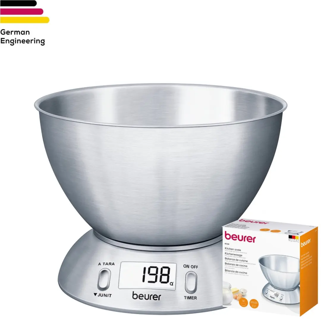 Beurer KS 54 Digitale Keukenweegschaal - 5 kg - RVS kom