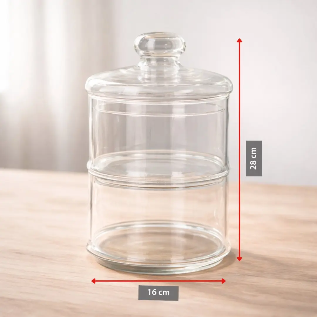 Alpina Bonbonnière Glas 2 Lagen Ø16cm - Transparant - afbeelding 3 van 6