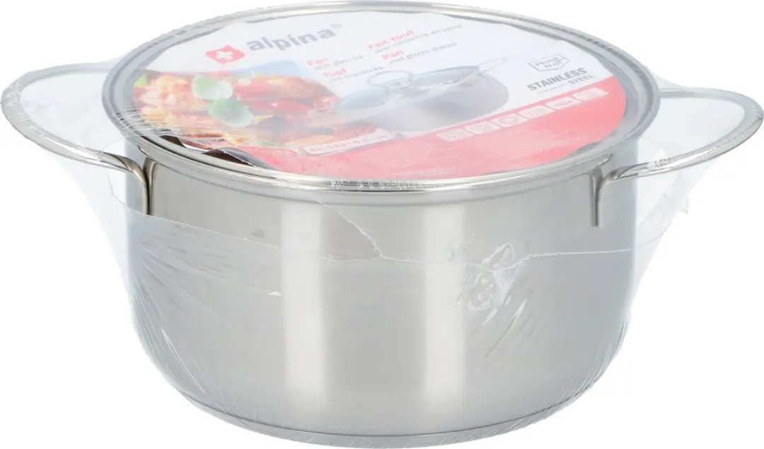 Alpina Kookpan Ø18cm - Glazen deksel - Zilver