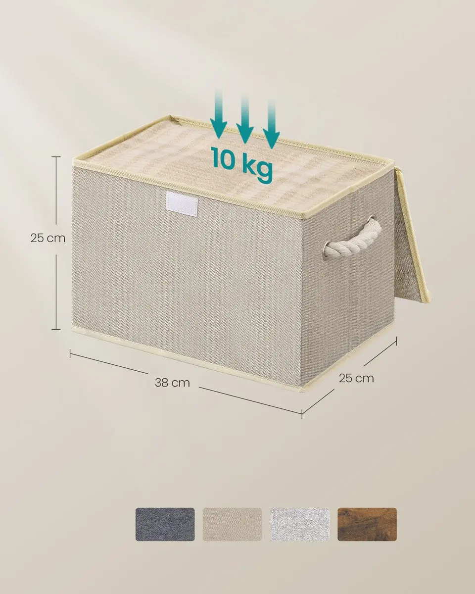 Songmics Opbergbox RFB013LZ01 - 3 Stuks - 23L - Zandbeige - afbeelding 6 van 6