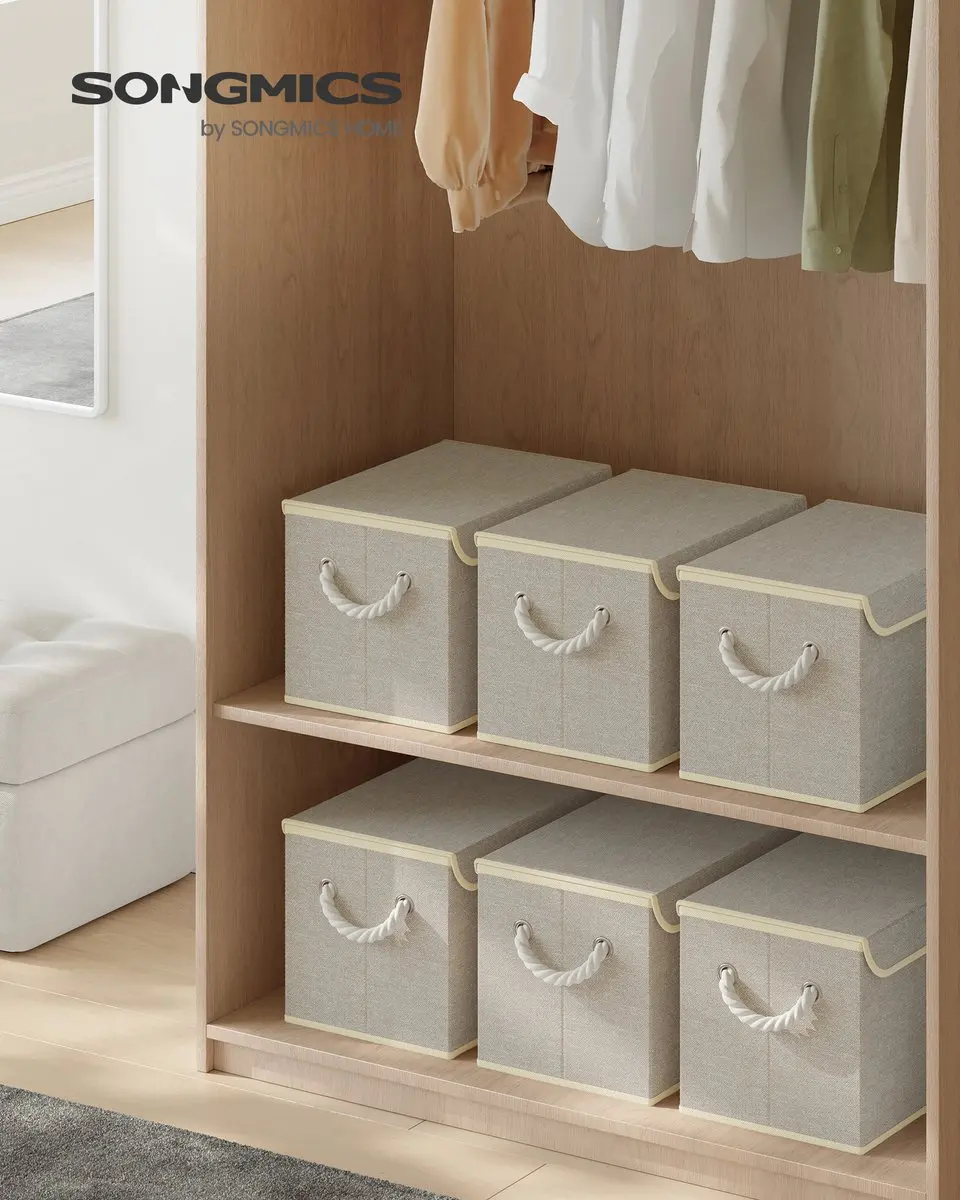 Songmics Opbergbox RFB013LZ01 - 3 Stuks - 23L - Zandbeige