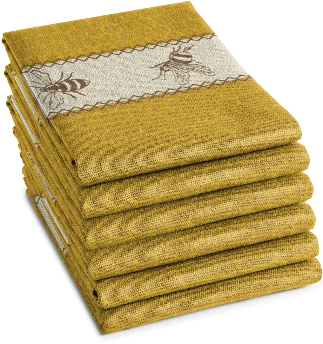 DDDDD Bees Theedoeken - 6 Stuks 60x65cm Geel