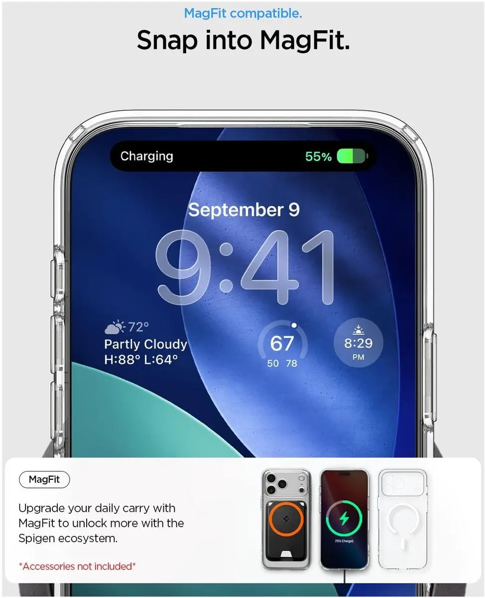 Spigen Ultra Hybrid MagFit ACS10066 Hoesje - iPhone 17 Pro - Transparant Wit
