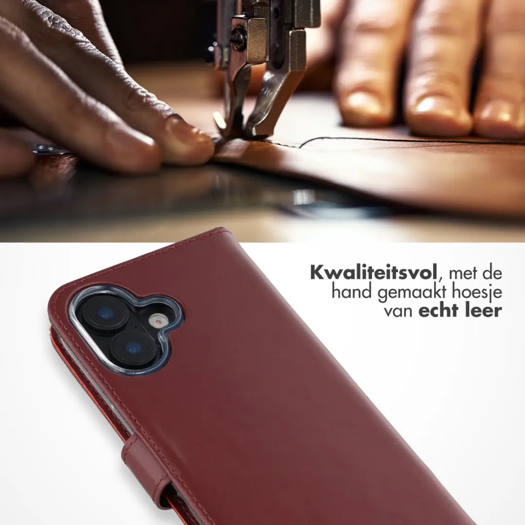 Selencia iPhone 16 Bookcase Hoesje - Donkerrood - 3 Pasjes