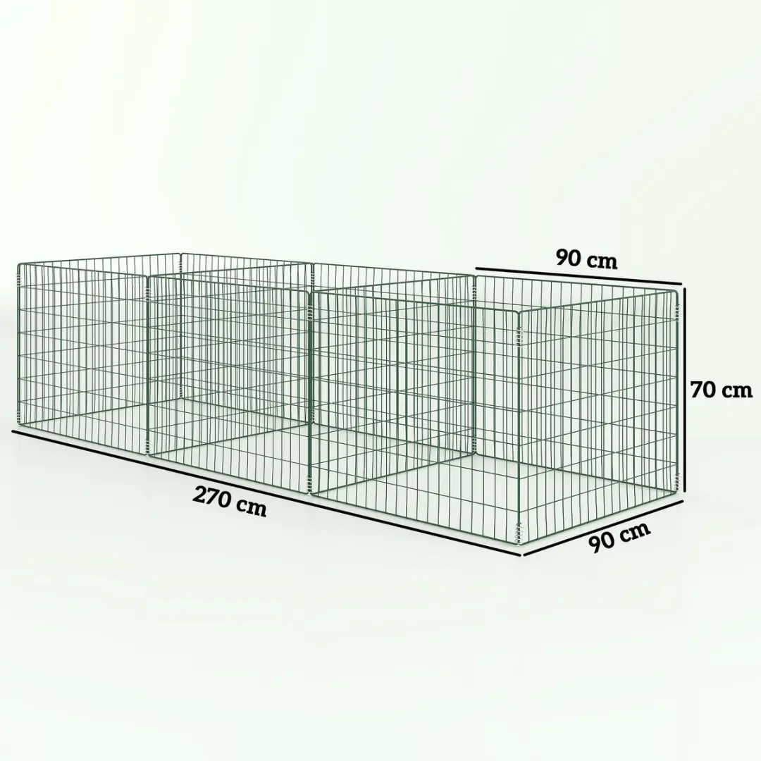 Outsunny Tuincomposteerder 270L - 3 Vakken - Groen