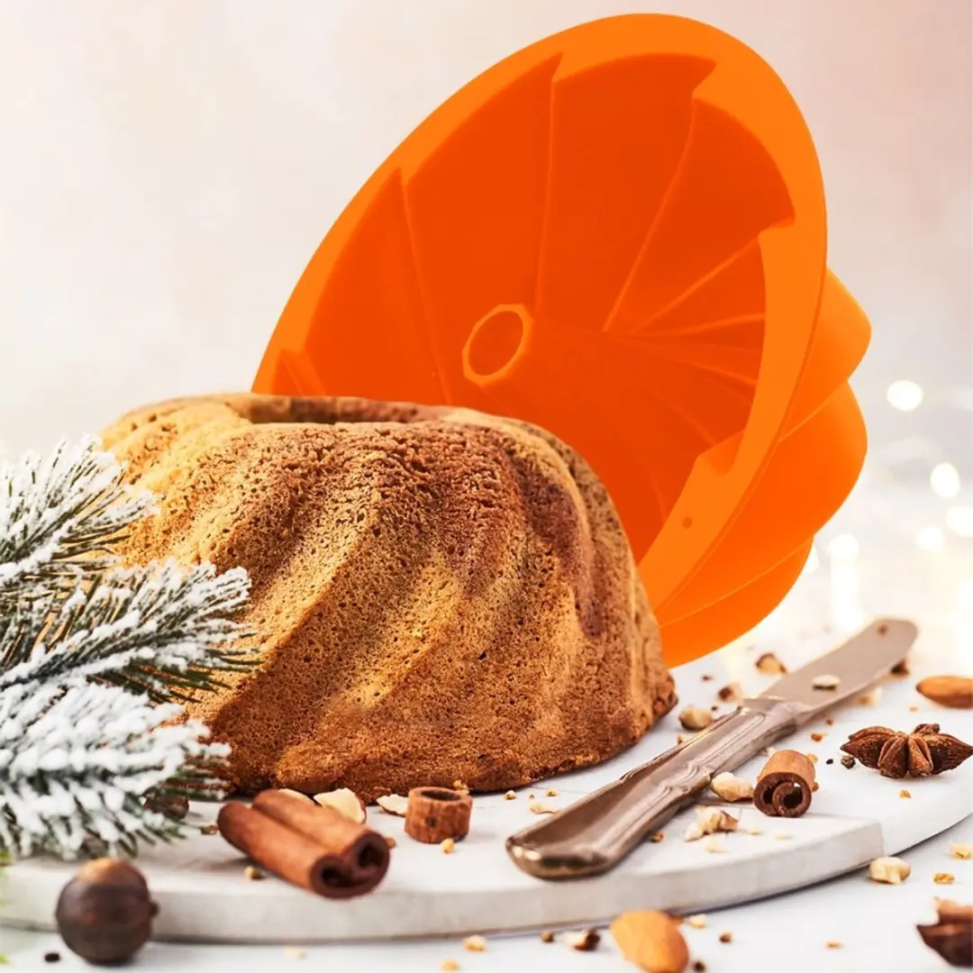 Orion Siliconen Cakevorm Bloem 23,5cm - Oranje