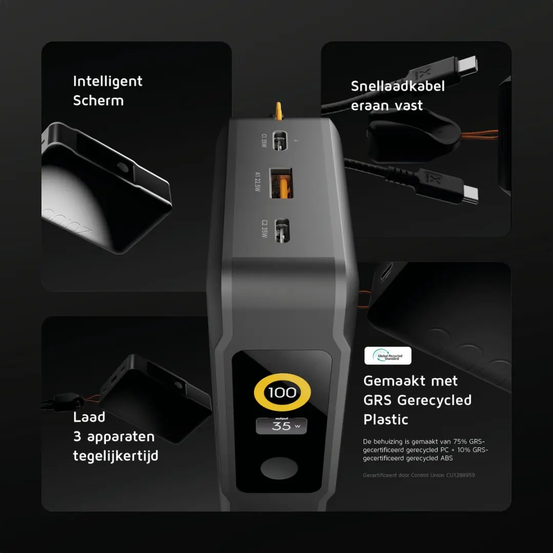 Xtorm NextGen XNG201W35 Powerbank 20.000mAh - 70W - 3x USB - Zwart - afbeelding 5 van 6