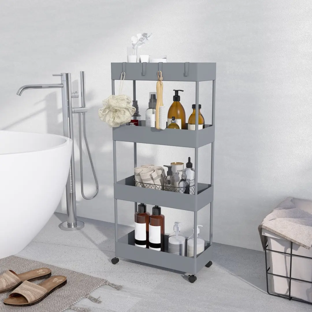 Homcom Keukenwagen - 40L x 19B x 90Hcm - Grijs