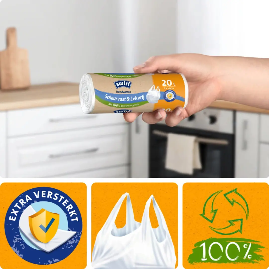 Swirl Pedaalemmerzakken 20L - 140 Stuks (7x20) - Wit