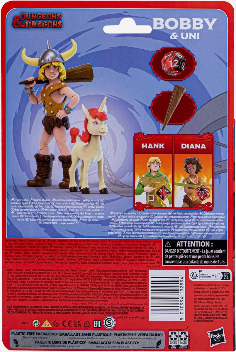 Hasbro Dungeons & Dragons Actiefiguur Bobby & Uni 15 cm Multicolours
