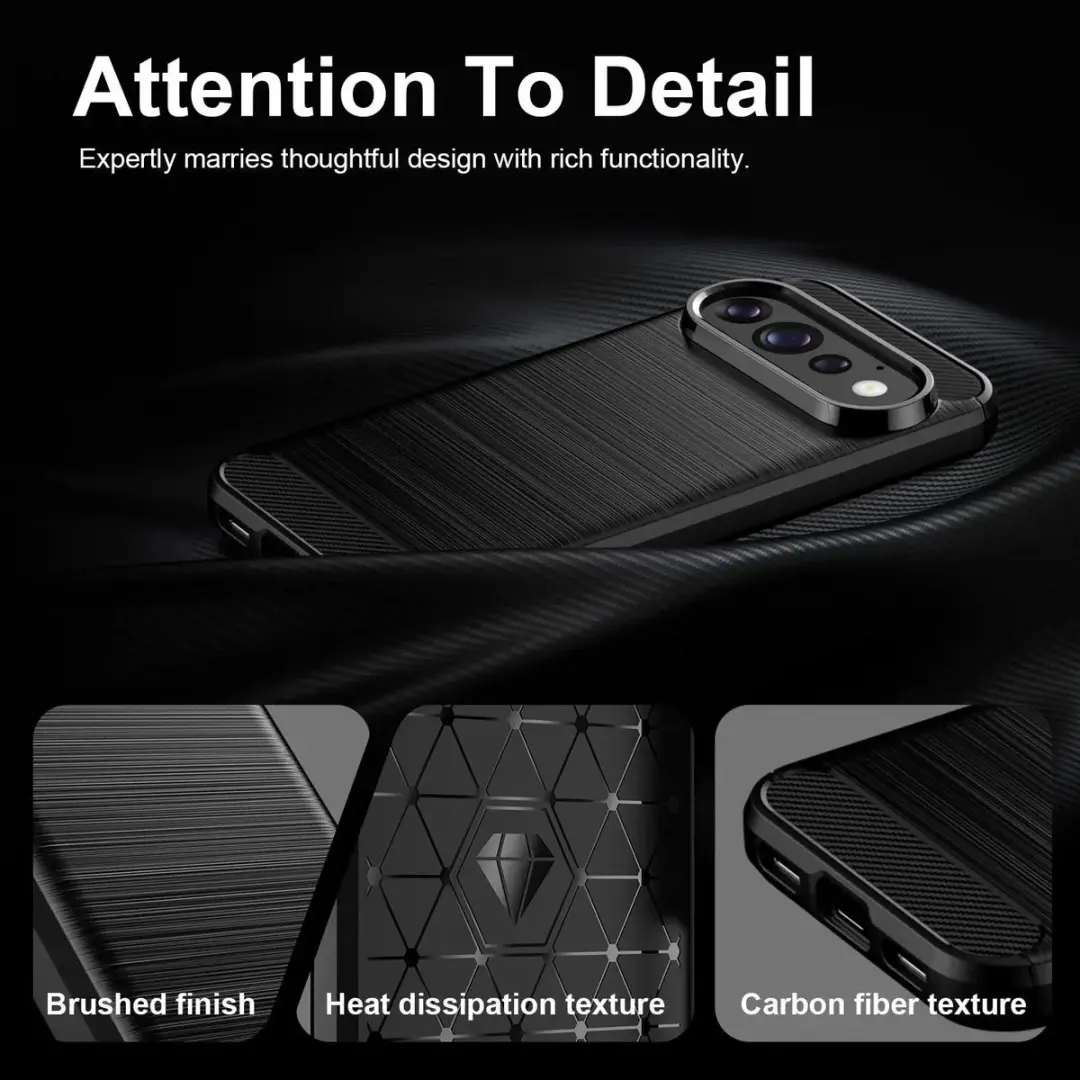 Selected Geborsteld TPU Hoesje Google Pixel 11 Pro - Zwart