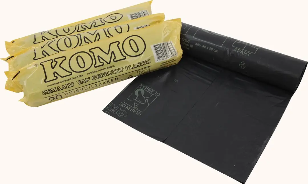 KOMO Vuilniszakken 60L - 20 Stuks - Grijs