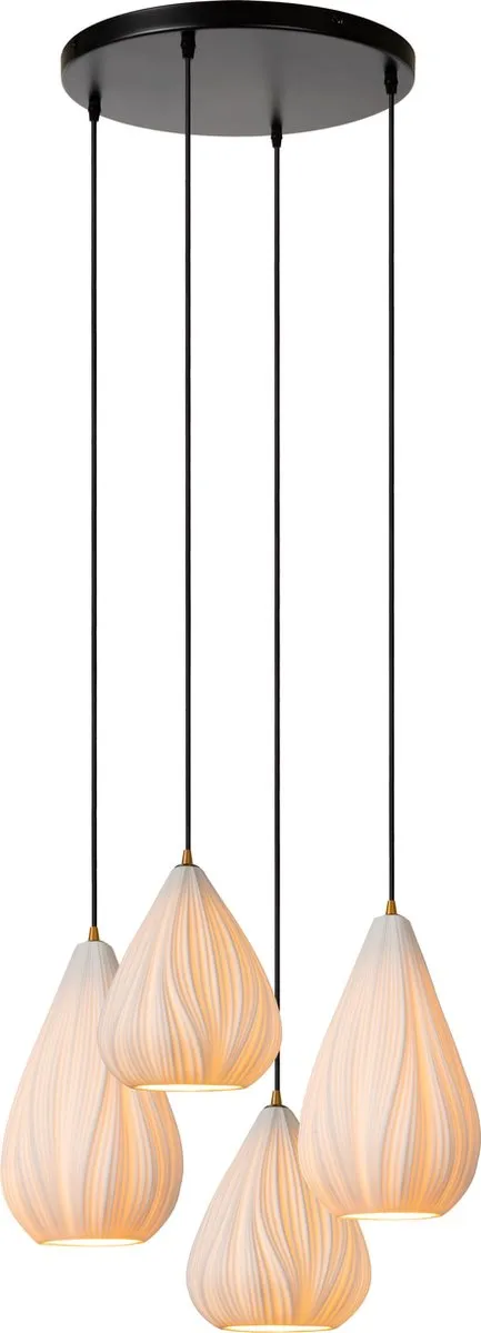 Lucide Cinzia Hanglamp Ø55,5cm - 4xE27 - Wit