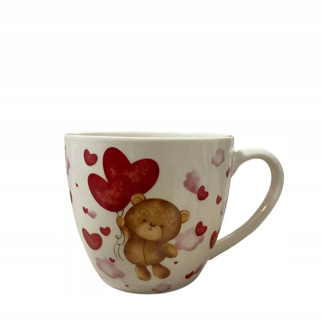 Duo Porseleinen Mok 460ml - Lieve Beer met Ballonnen