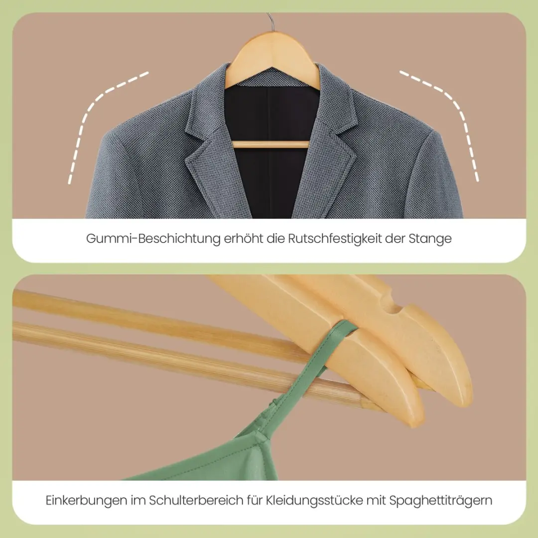 Songmics Houten Kleerhangers 20 Stuks - Zilver