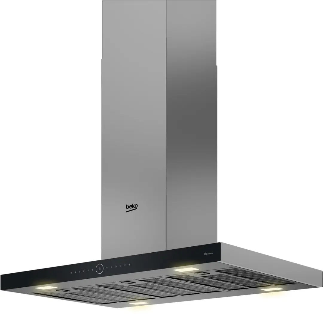Beko BHCI98841BBHSI Afzuigkap - 400m³/u - 4 Lampen - Zwart/Roestvrijstaal