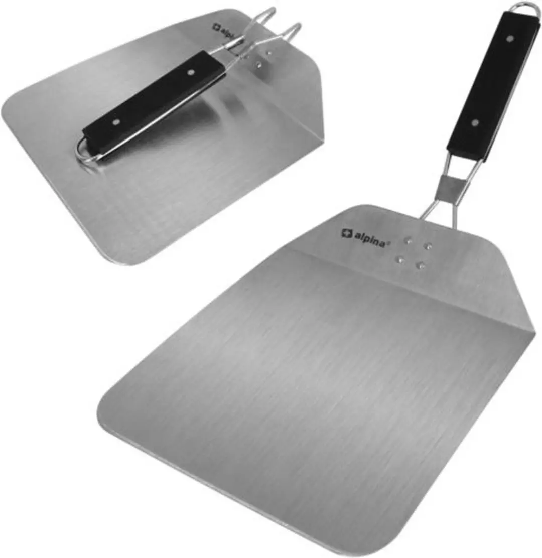 Alpina Inklapbare Pizzaschep & Pizzasnijder RVS - Zilver