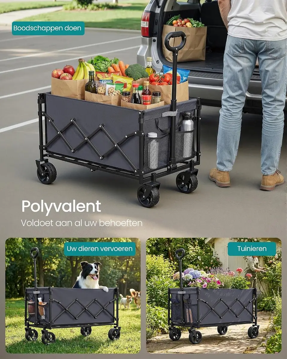 Songmics Opvouwbare Handwagen - 150L - 150kg