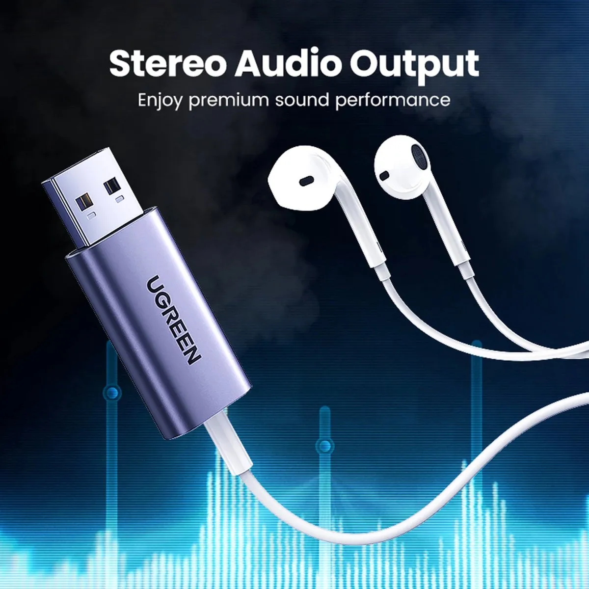 UGREEN Externe Geluidskaart 80864 - USB-A 2.0 - Grijs