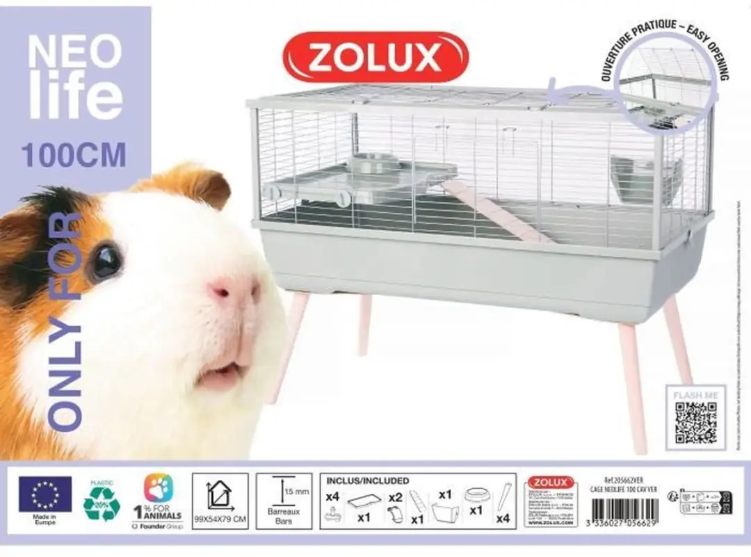 Zolux Neolife 100 Knaagdierkooi 99x54x79cm - Groen