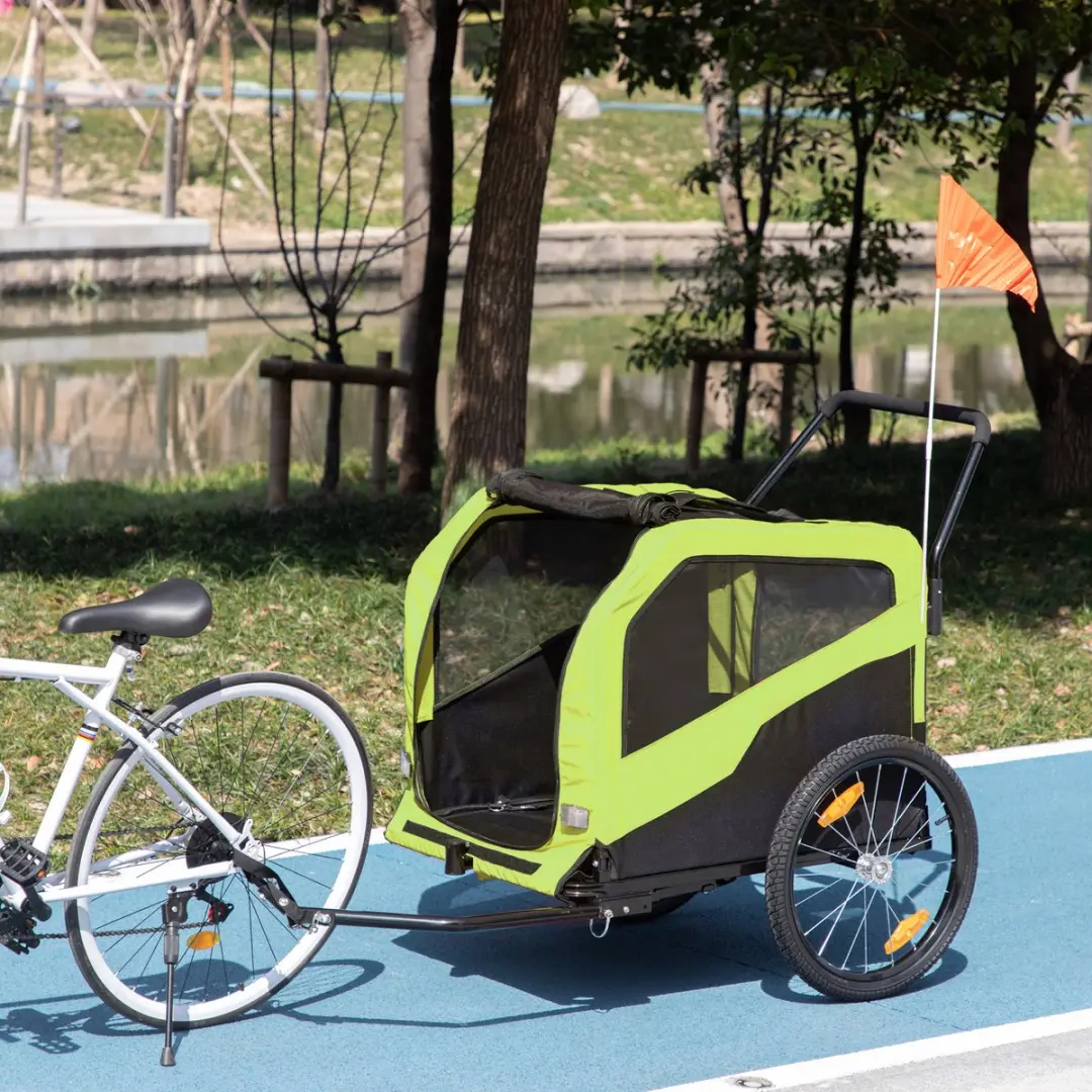 Pawhut 2-in-1 Hondenfietswagen - Max. 30 kg - Groen
