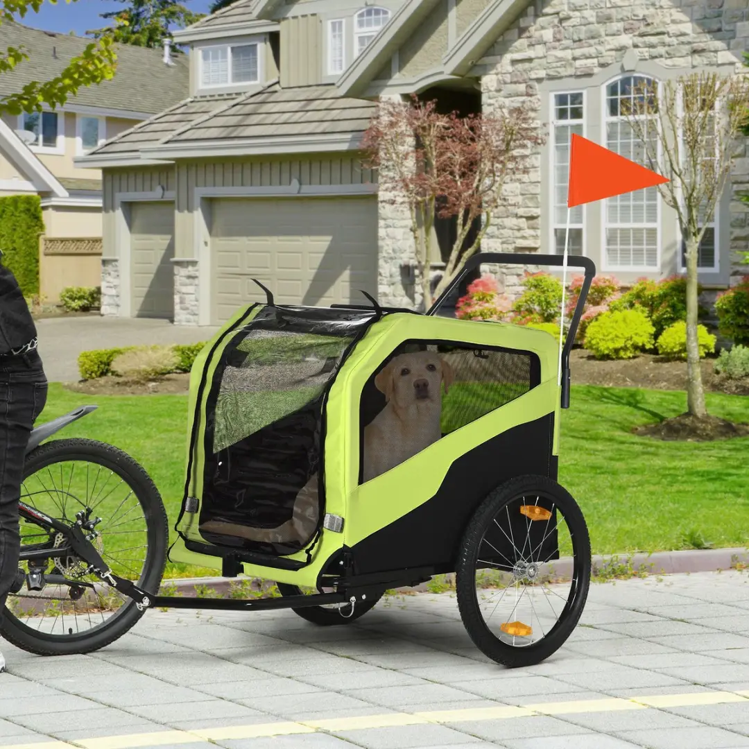 Pawhut 2-in-1 Hondenfietswagen - Max. 30 kg - Groen