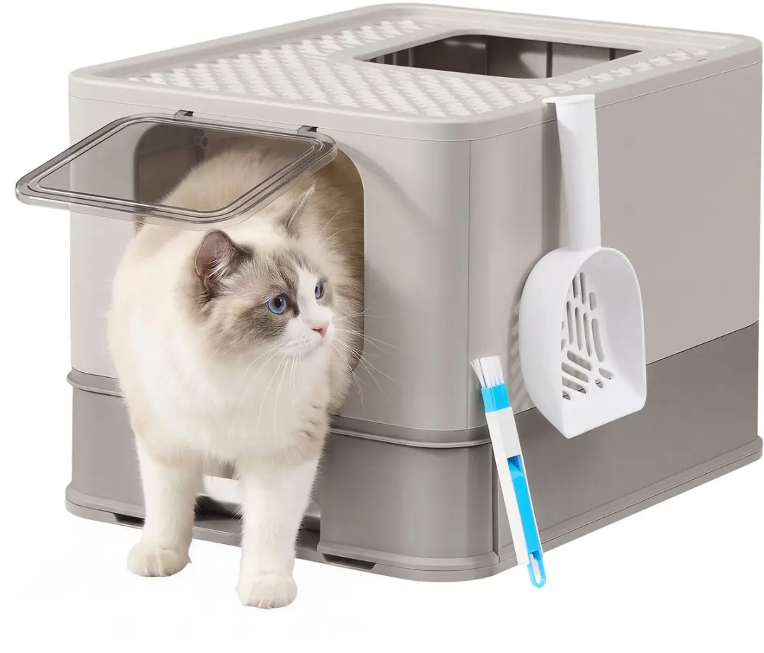 Songmics Kattenbak met lade Lichtgrijs 54x42cm
