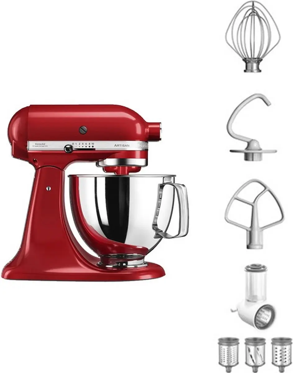 KitchenAid 5КСМ125ЕЕР+5КСМВСА Keukenmachine 300W - Rood