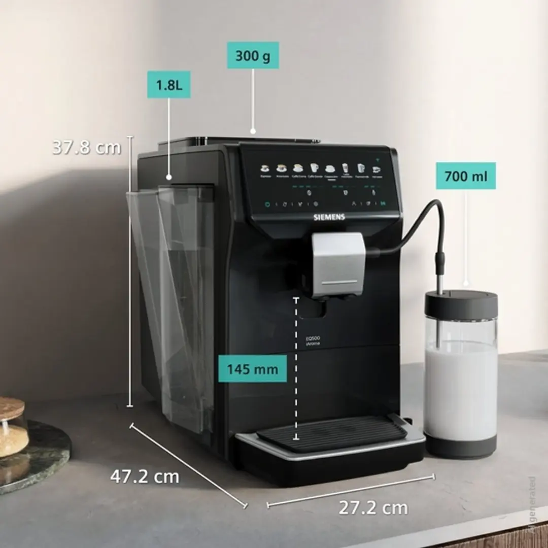 Siemens EQ500 TP555EM7 Espresso Volautomaat - Piano-zwart - afbeelding 5 van 6