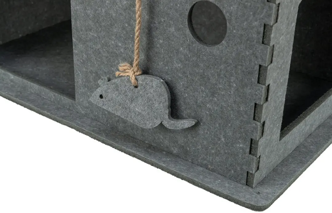 Trixie Kattenmand Huis Lene Vilt - 54x30x35cm Grijs - afbeelding 6 van 6