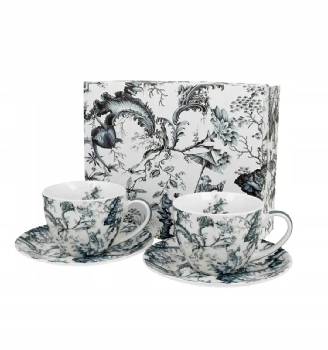 Duo Orient Blue Porseleinen Kopjes met Schotels