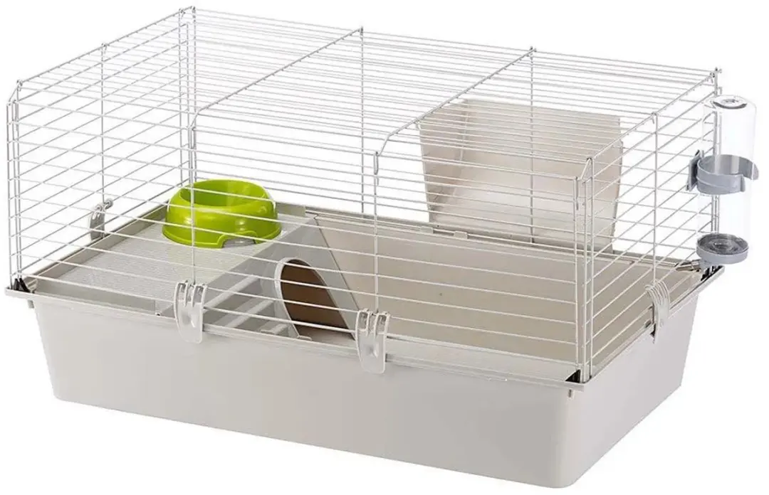 Ferplast Cavie 80 Cavia- en Konijnenkooi 77x48x42cm - Grijs/Zwart