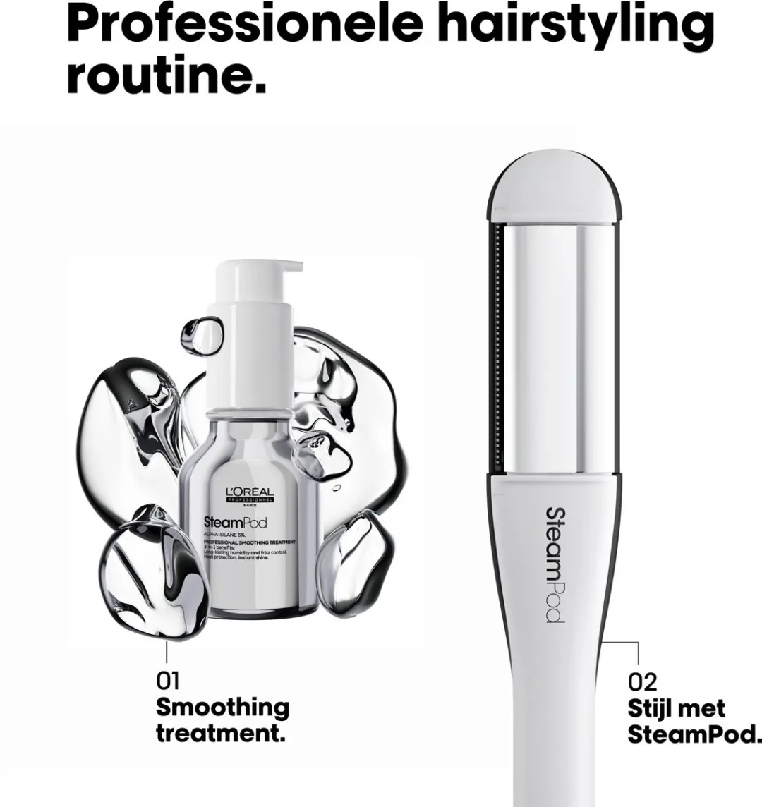 L'Oréal Professionnel SteamPod 4.0 Stoomkrultang - 3 standen - Wit