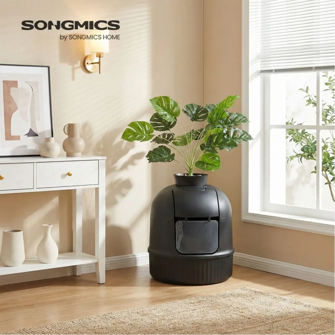 Songmics Verborgen Kattenbak 49x49x115cm - Zwart
