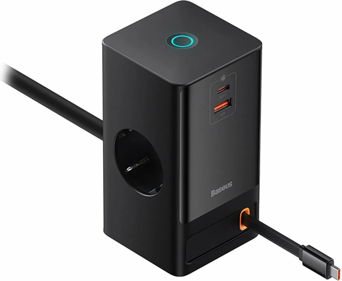 Baseus GaN 65W Laadstation PSLR000301 - 5 Poorten - Zwart