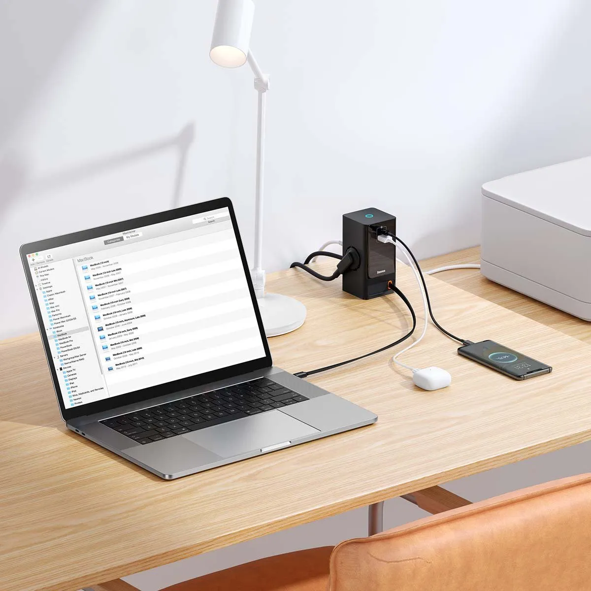 Baseus GaN 65W Laadstation PSLR000301 - 5 Poorten - Zwart