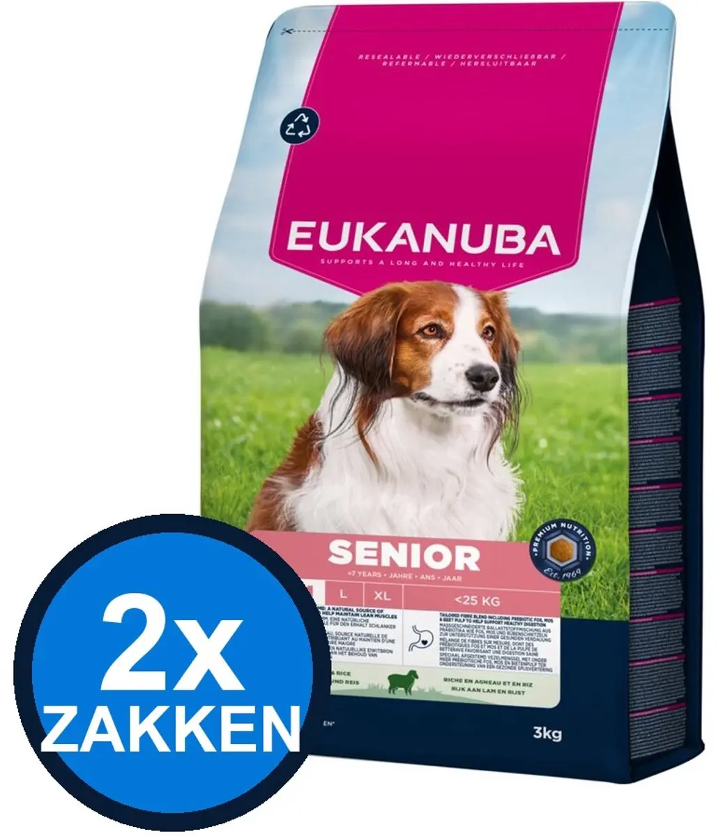 Eukanuba Senior Lam & Rijst Droogvoer 6kg