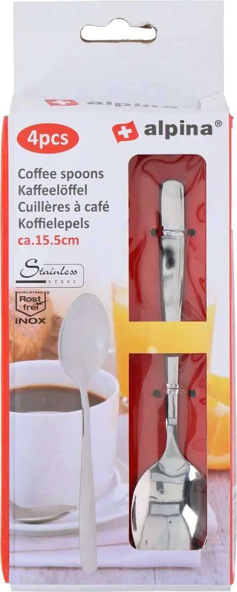Alpina RVS Theelepeltjes 15cm - 4 Stuks