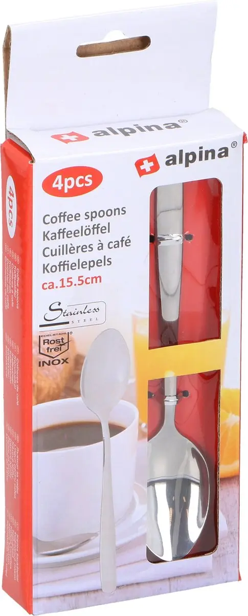 Alpina RVS Theelepeltjes 15cm - 4 Stuks