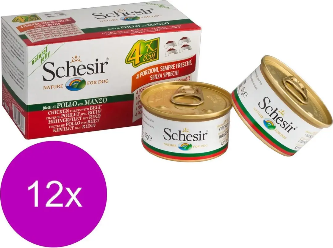 Schesir Hond Blik Gelei Multipack 12x4x85g
