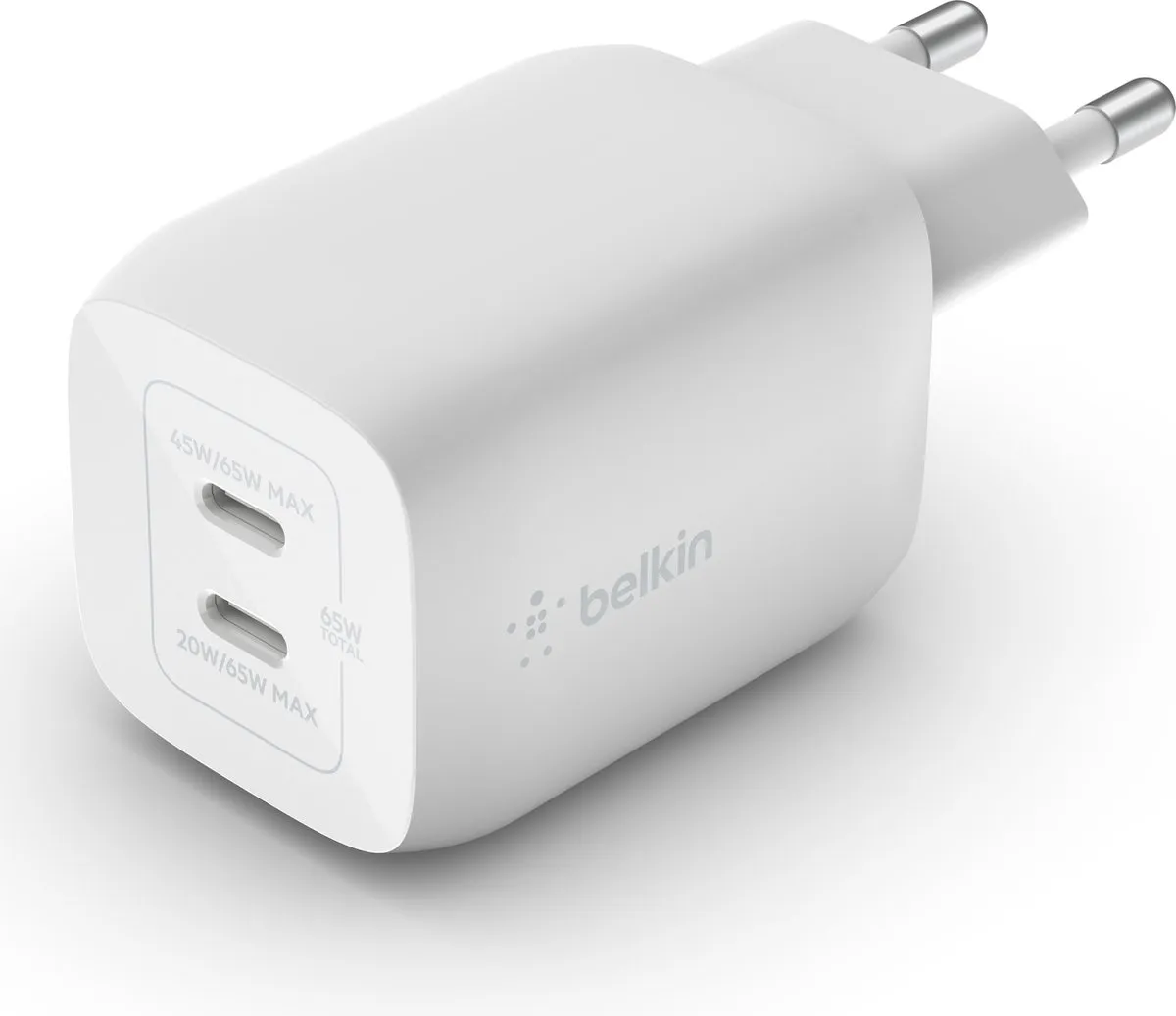 Belkin Boost-Up Charge Pro WCH013vf2MWH-B6 Adapter 65W - 2x USB-C Wit
