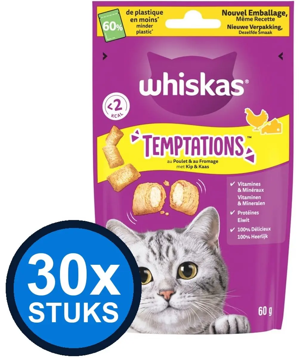 Whiskas Temptations Kip & Kaas 60g