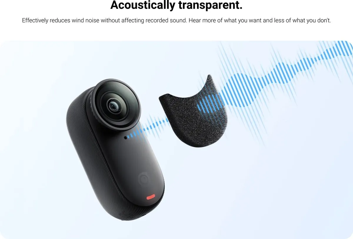Insta360 GO3/GO 3S Microfoonwindscherm - 4 Stuks - Zwart - afbeelding 6 van 6