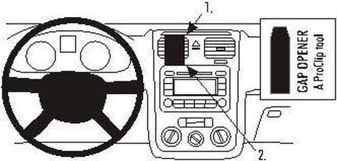 Brodit ProClip 853358 Volkswagen Golf V Center Mount - Zwart