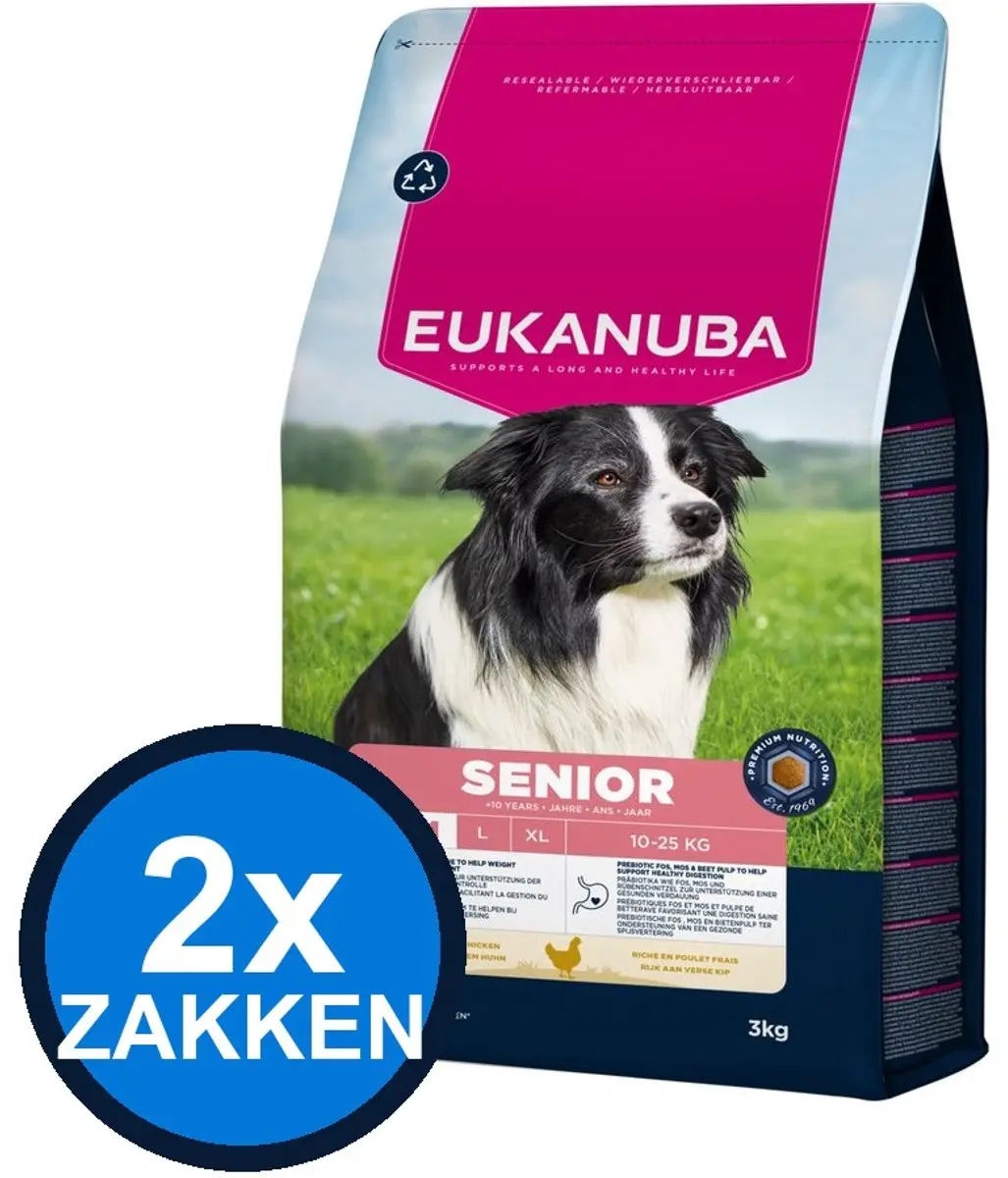 Eukanuba Senior Medium Kip Droogvoer 3kg