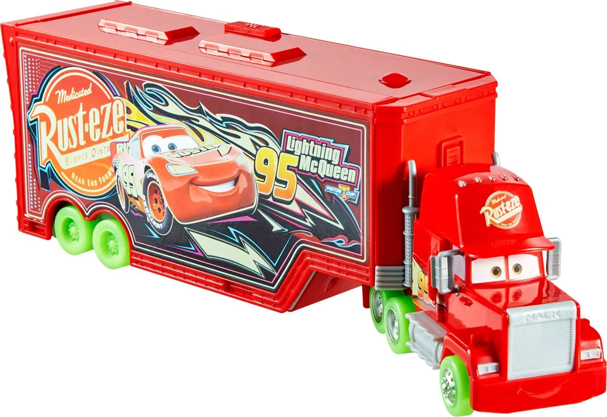 Disney Pixar Cars Disney en Pixar Cars Glow Raceauto's, Transformerende Mack, Speelset