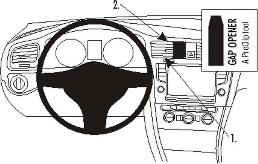 Brodit Proclip 854889 Centrale Dashmount Volkswagen Golf VII - Zwart