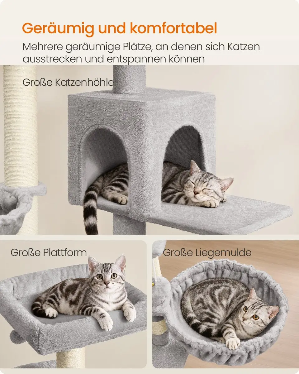 Songmics Krabpaal 174cm - Duifgrijs
